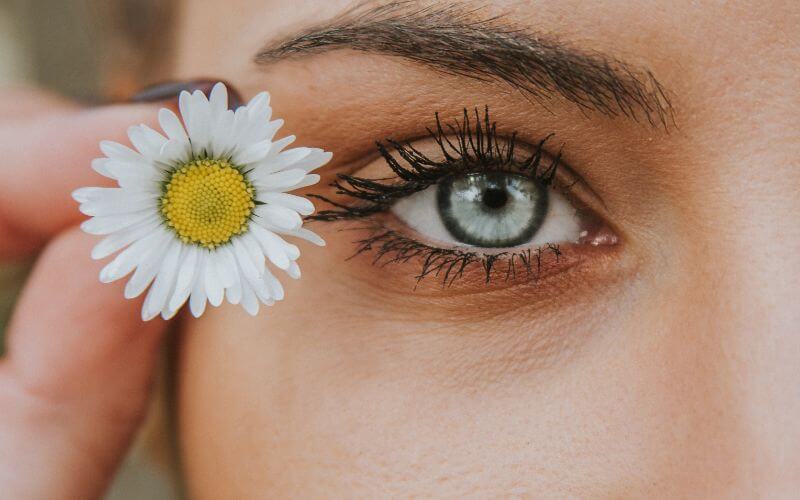 eye with flower glowing